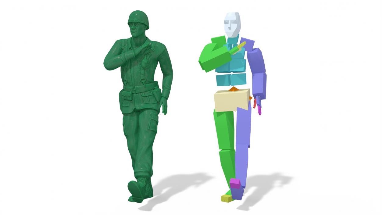 3D Green Toy Soldier Rigged for Cinema 4D model