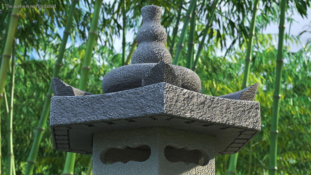 Asian Garden Statue Gray 3D model