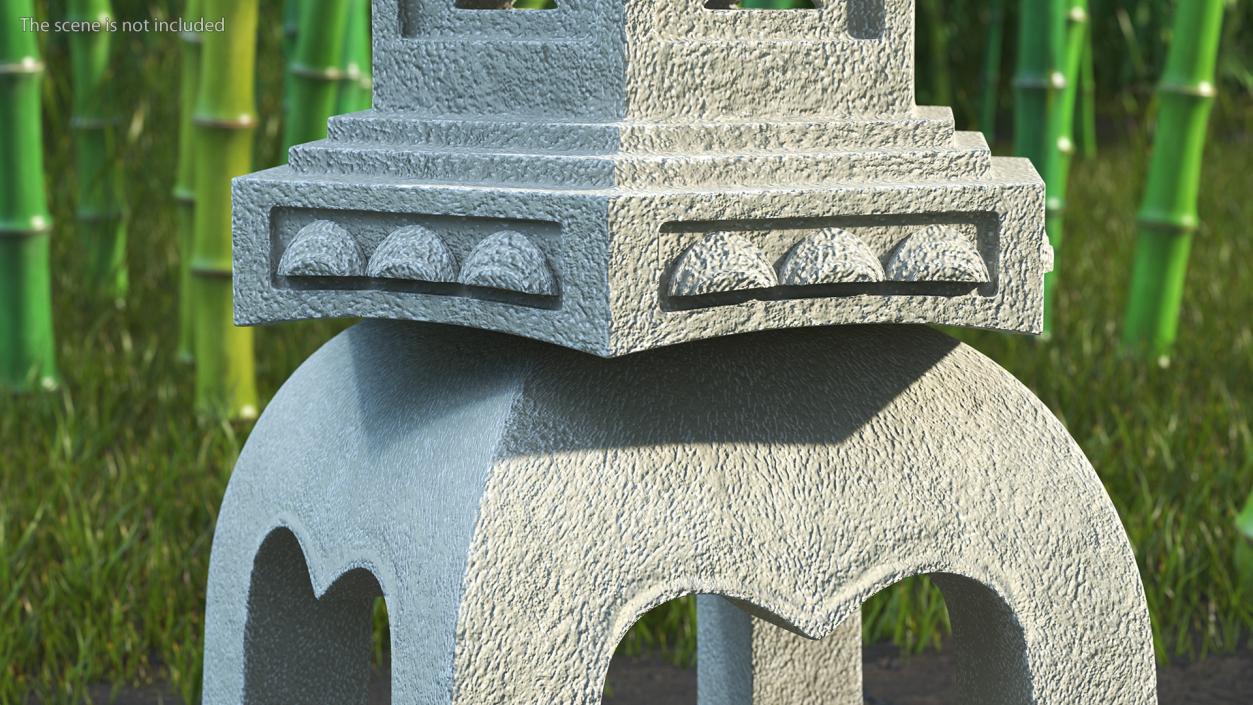 Asian Garden Statue Gray 3D model