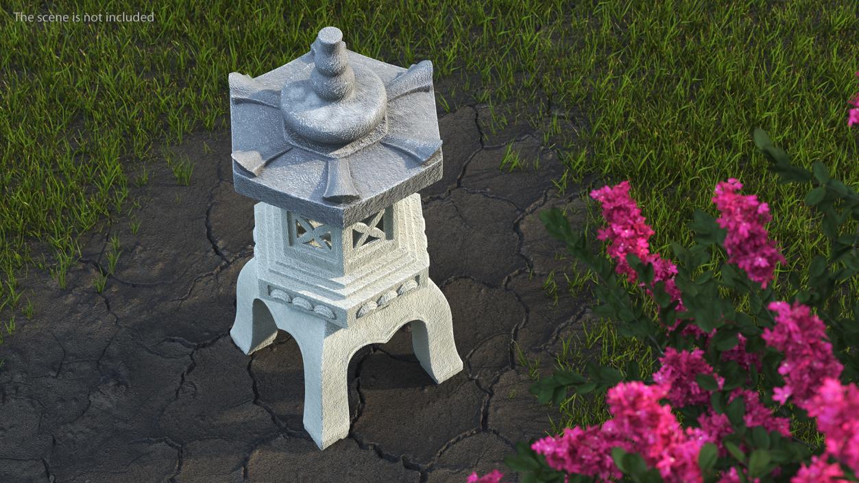 Asian Garden Statue Gray 3D model