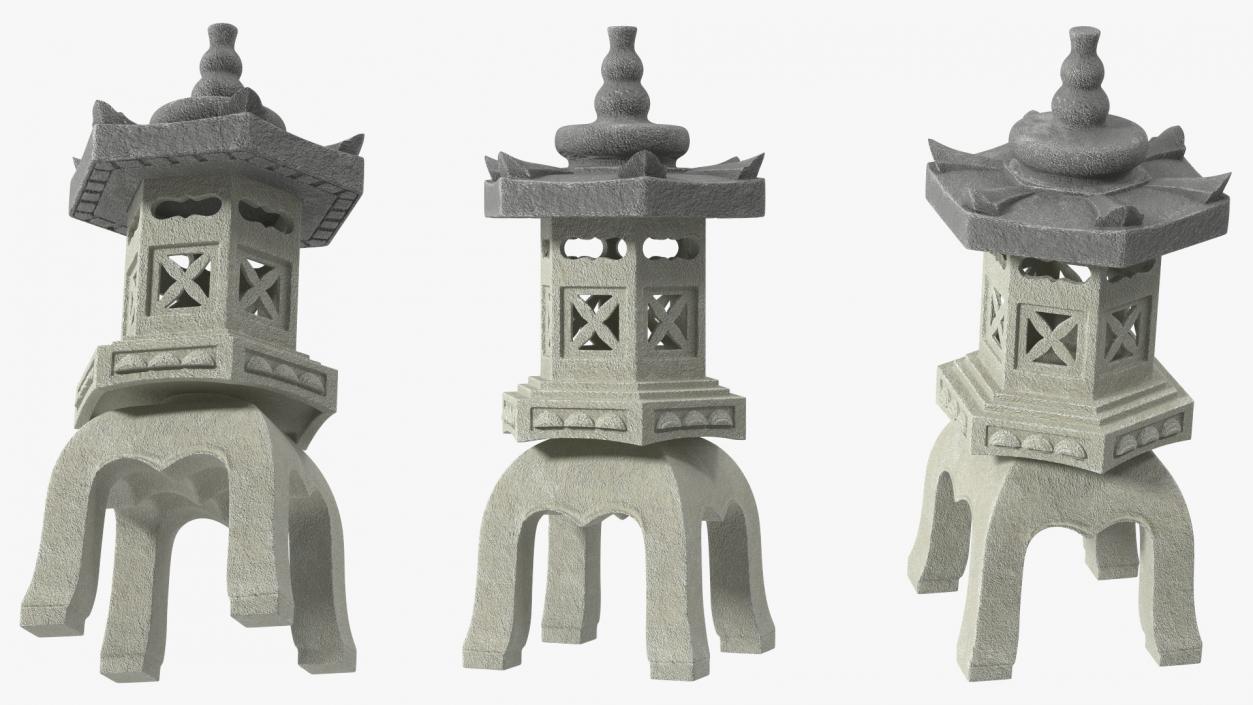 Asian Garden Statue Gray 3D model