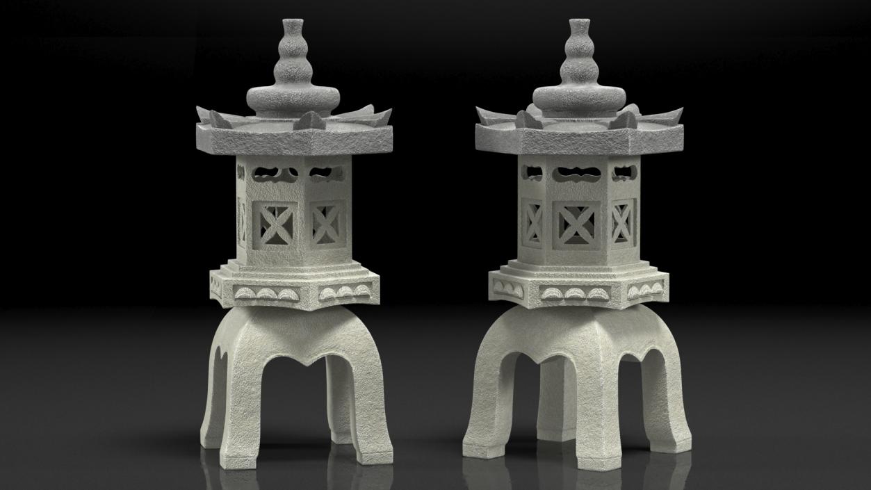 Asian Garden Statue Gray 3D model