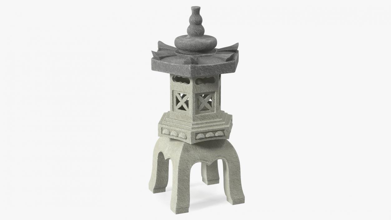 Asian Garden Statue Gray 3D model