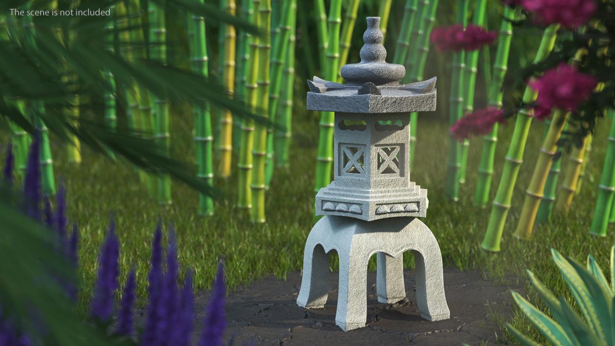 Asian Garden Statue Gray 3D model