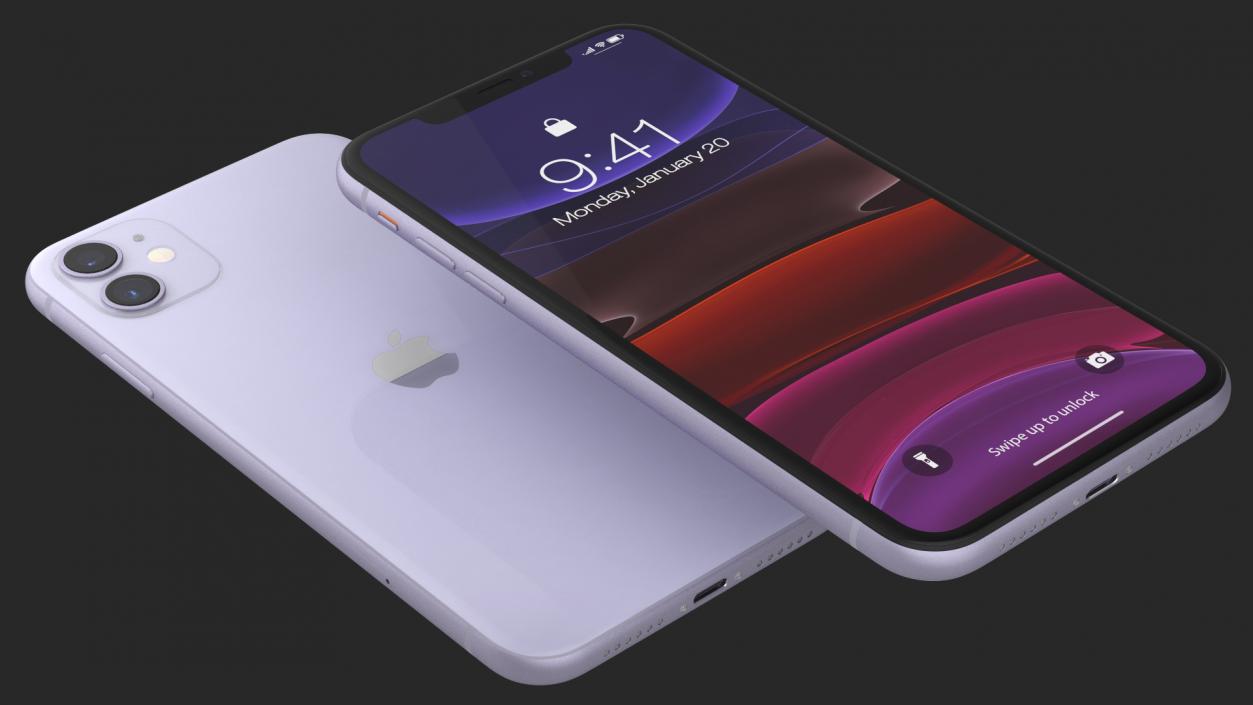 3D iPhone 11 Purple