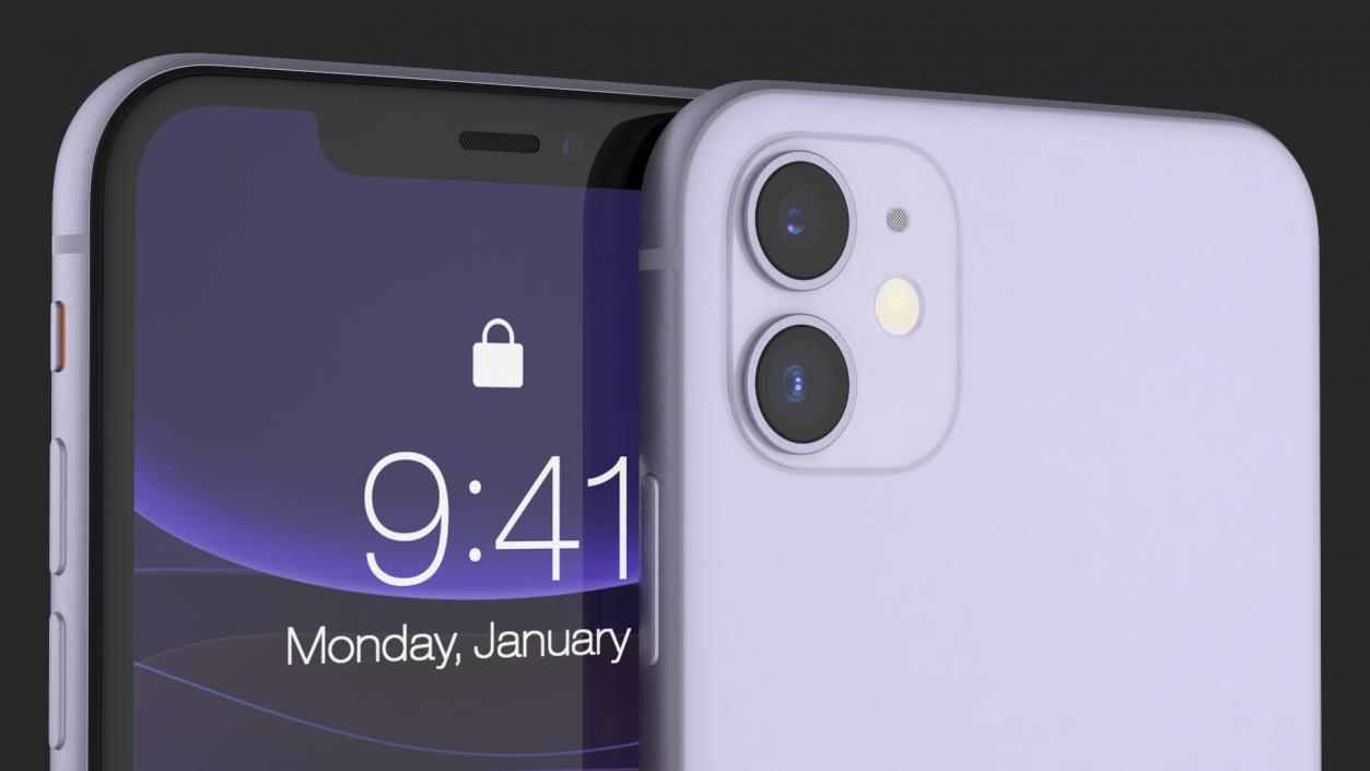 3D iPhone 11 Purple