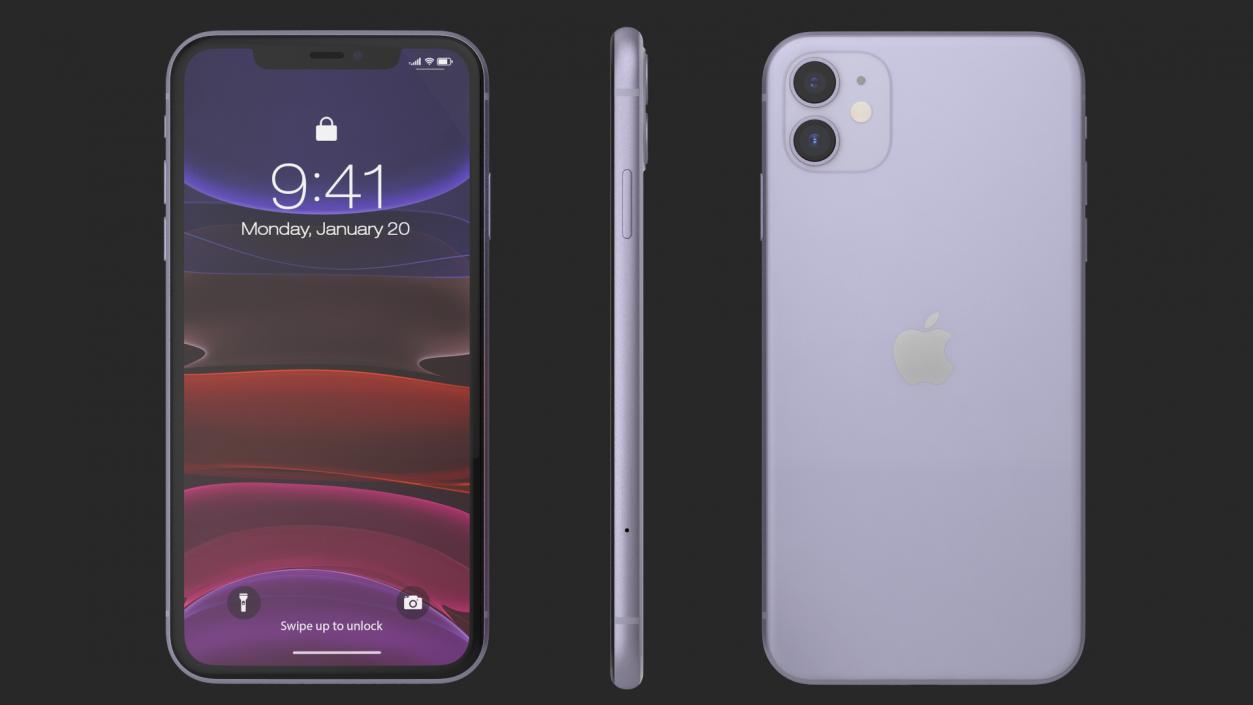 3D iPhone 11 Purple