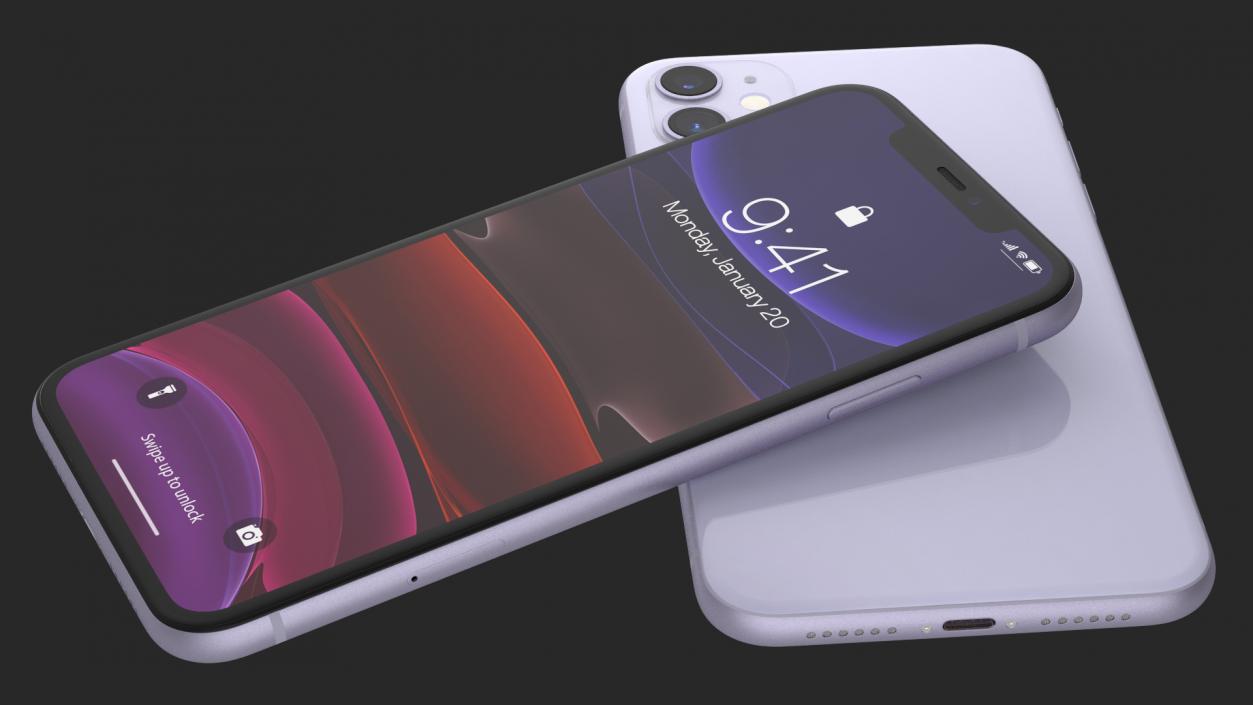 3D iPhone 11 Purple