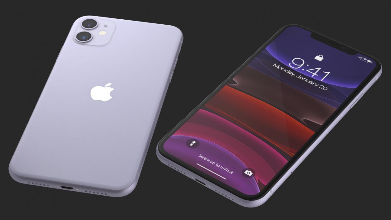 3D iPhone 11 Purple