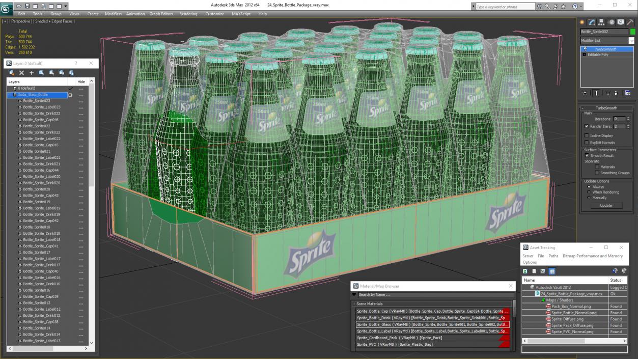 24 Sprite Bottle Package 3D model