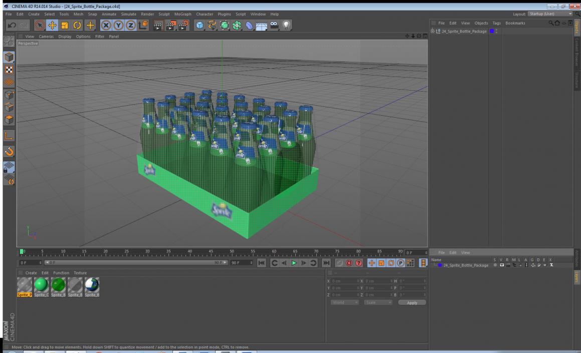 24 Sprite Bottle Package 3D model