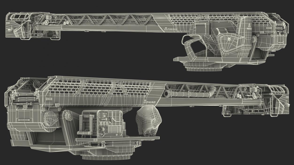 Magirus M32L AS Turntable Ladder Folded 3D model