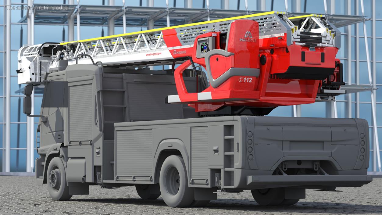 Magirus M32L AS Turntable Ladder Folded 3D model