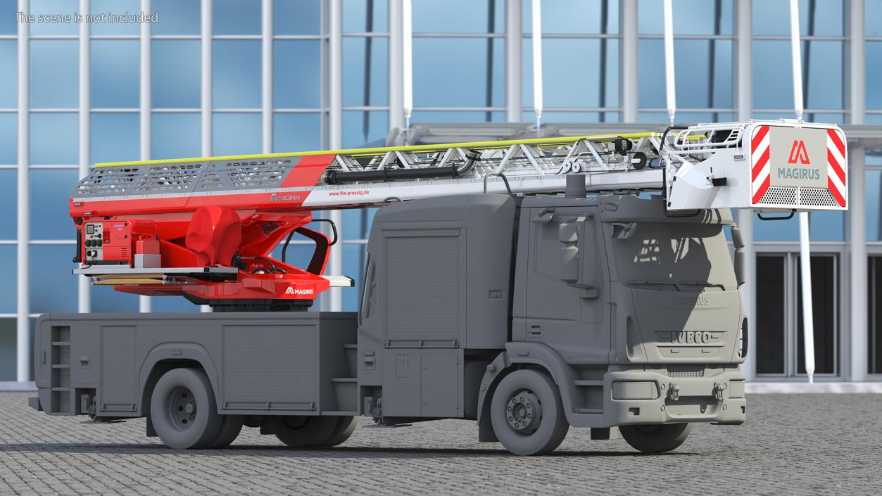 Magirus M32L AS Turntable Ladder Folded 3D model