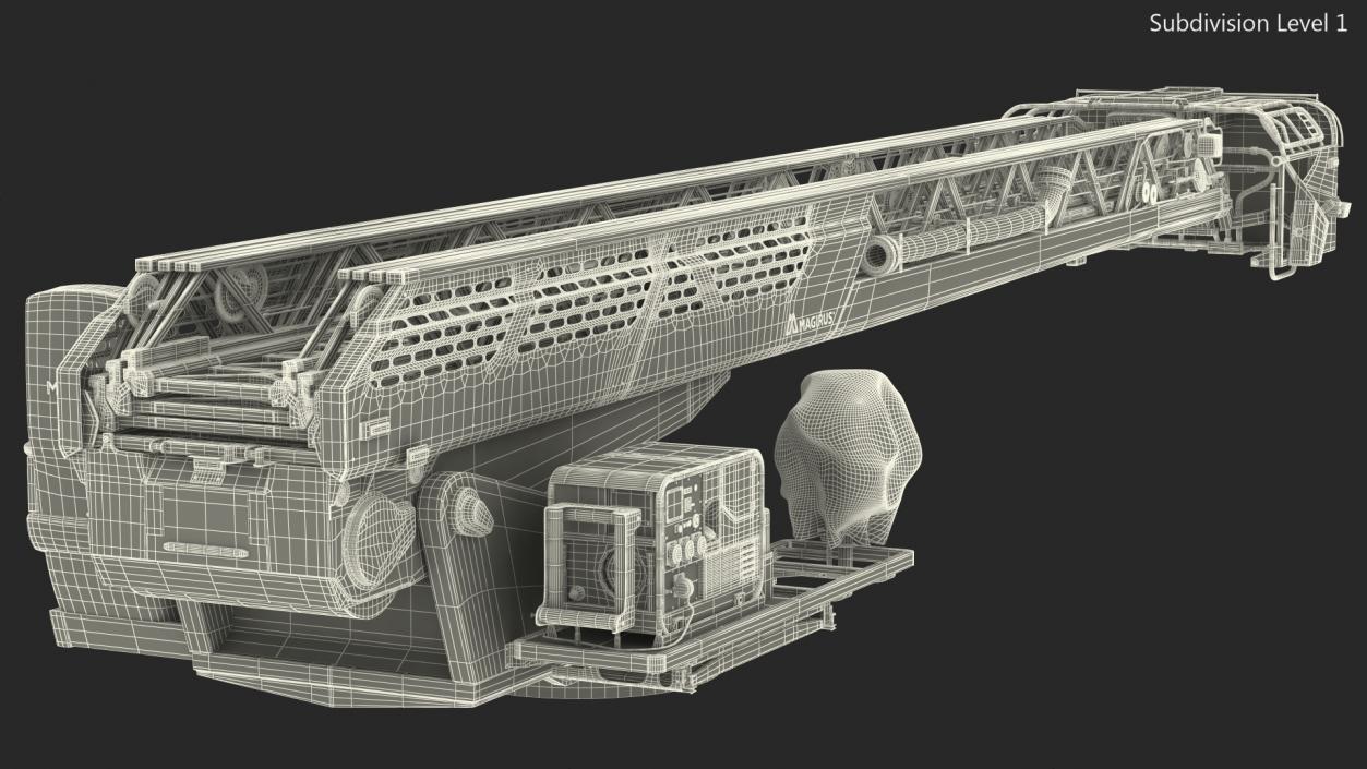 Magirus M32L AS Turntable Ladder Folded 3D model