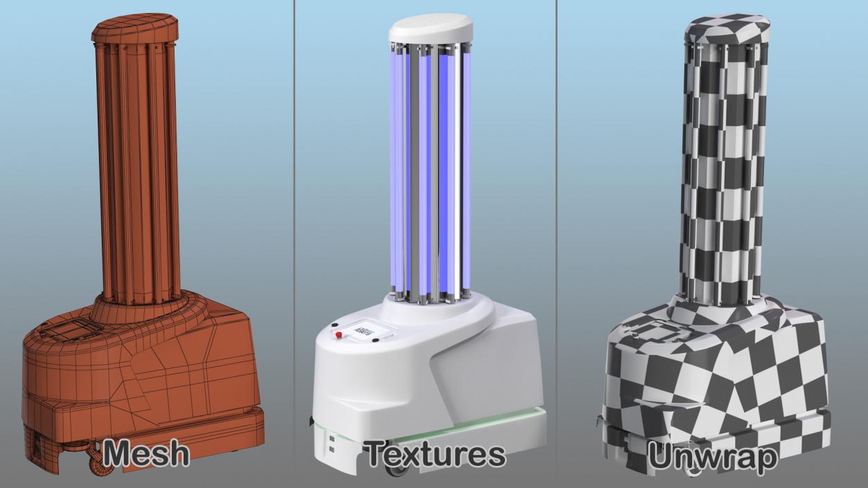 UV Disinfection Robot On 3D model