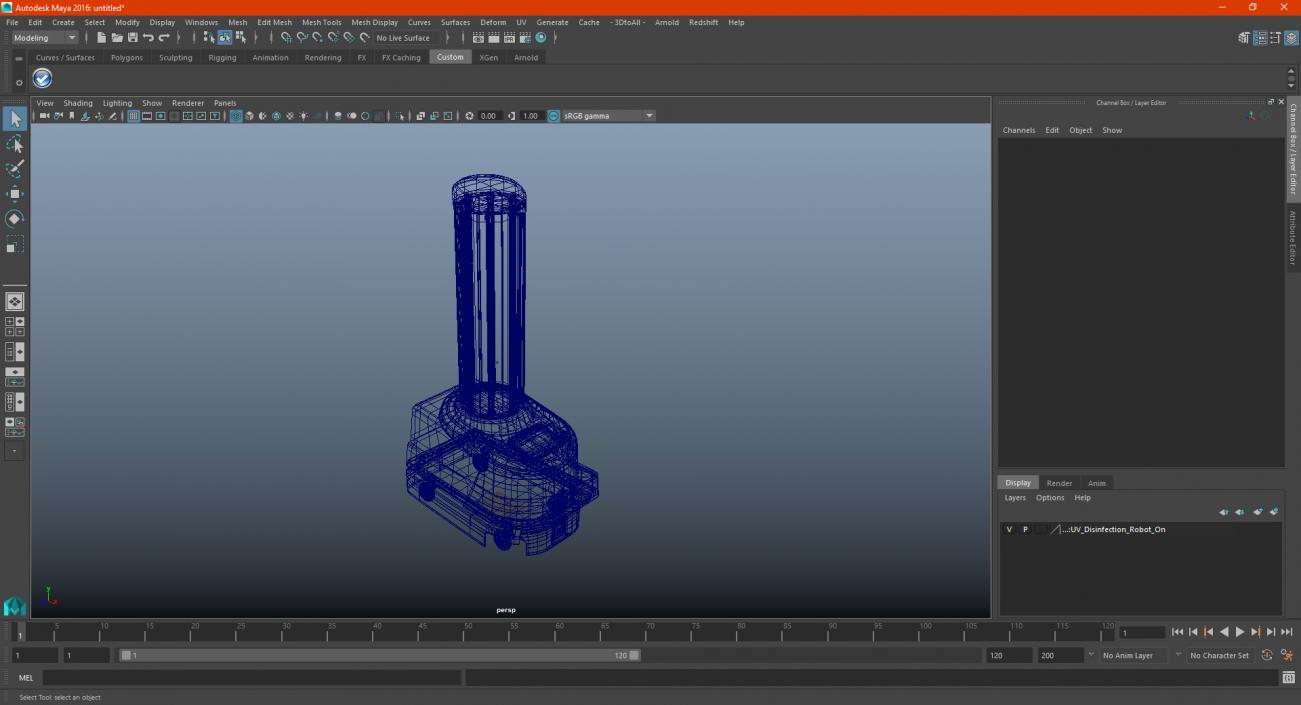 UV Disinfection Robot On 3D model