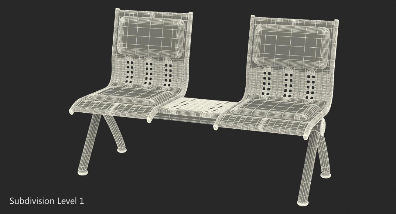 Metal Seats with Shelf 3D