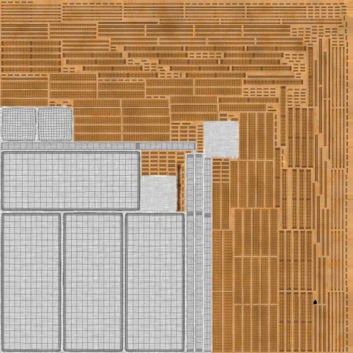 Pallet Bed with Cushions 3D model