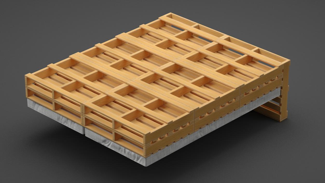 Pallet Bed with Cushions 3D model