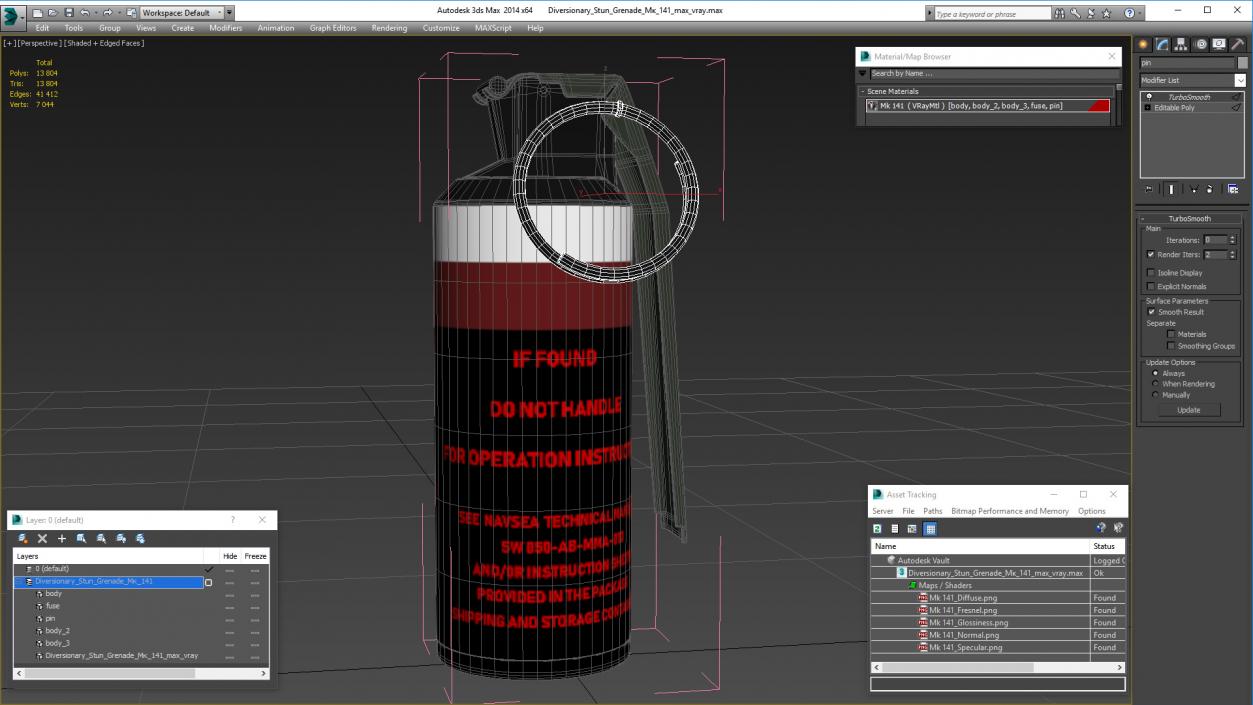 Diversionary Stun Grenade Mk 141 3D