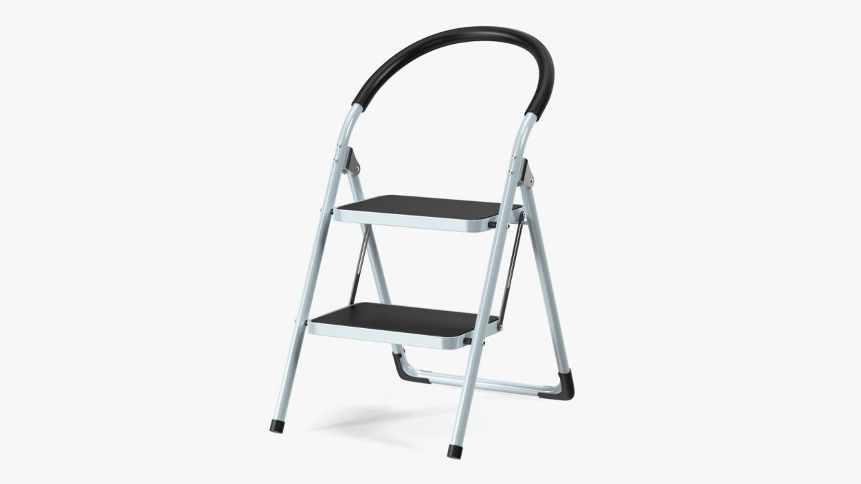 2 Step Ladder Folding Step Stool 3D