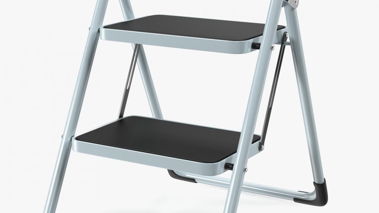 2 Step Ladder Folding Step Stool 3D