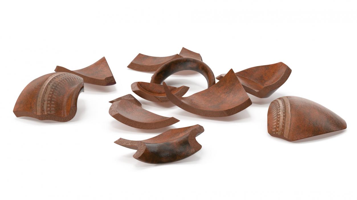 3D Clay Pot Fragments model