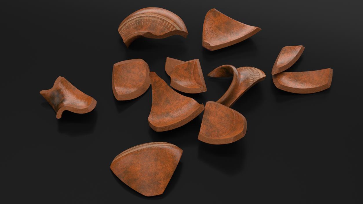 3D Clay Pot Fragments model