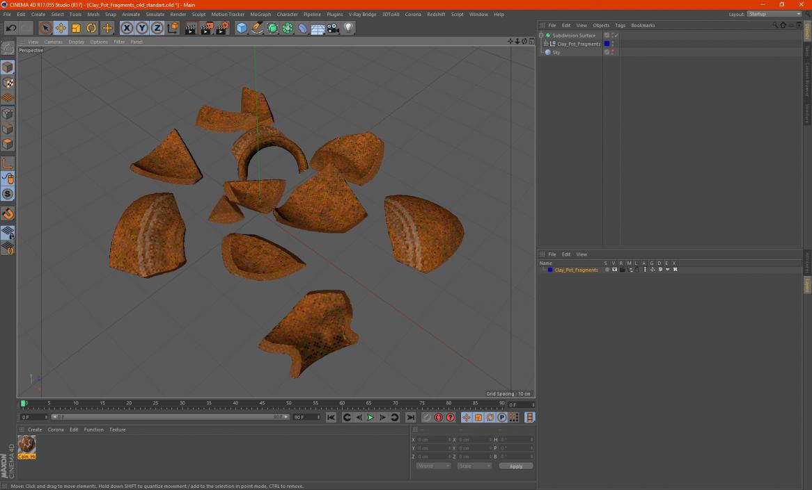 3D Clay Pot Fragments model