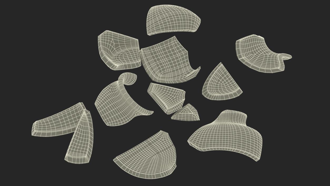 3D Clay Pot Fragments model