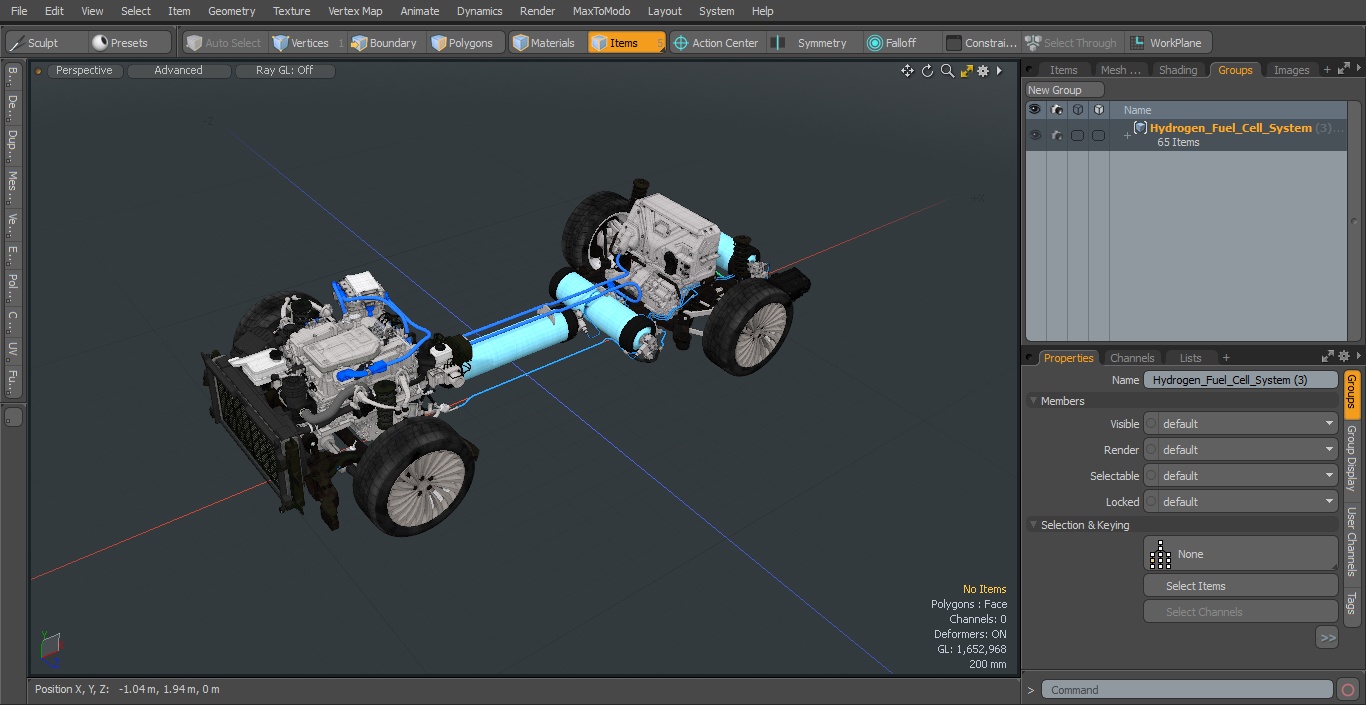 3D model Hydrogen Fuel Cell System