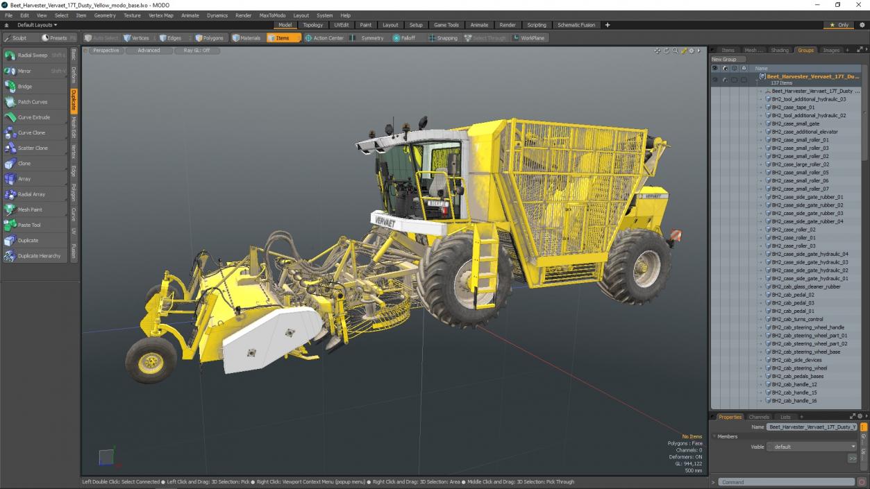 Beet Harvester Vervaet 17T Dusty Yellow 3D model