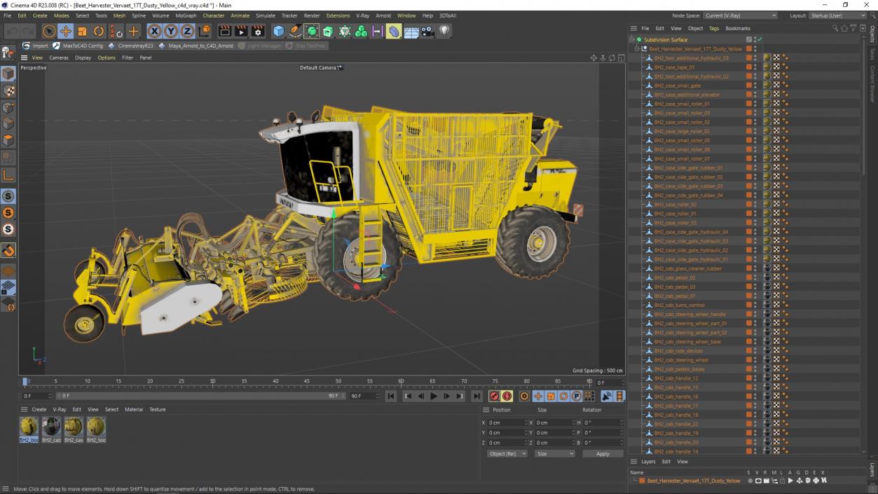 Beet Harvester Vervaet 17T Dusty Yellow 3D model