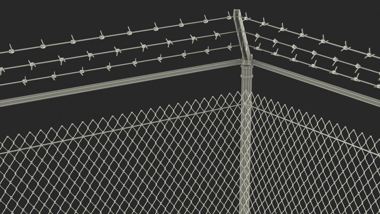 3D Barbed Wire Mesh Fence Sections