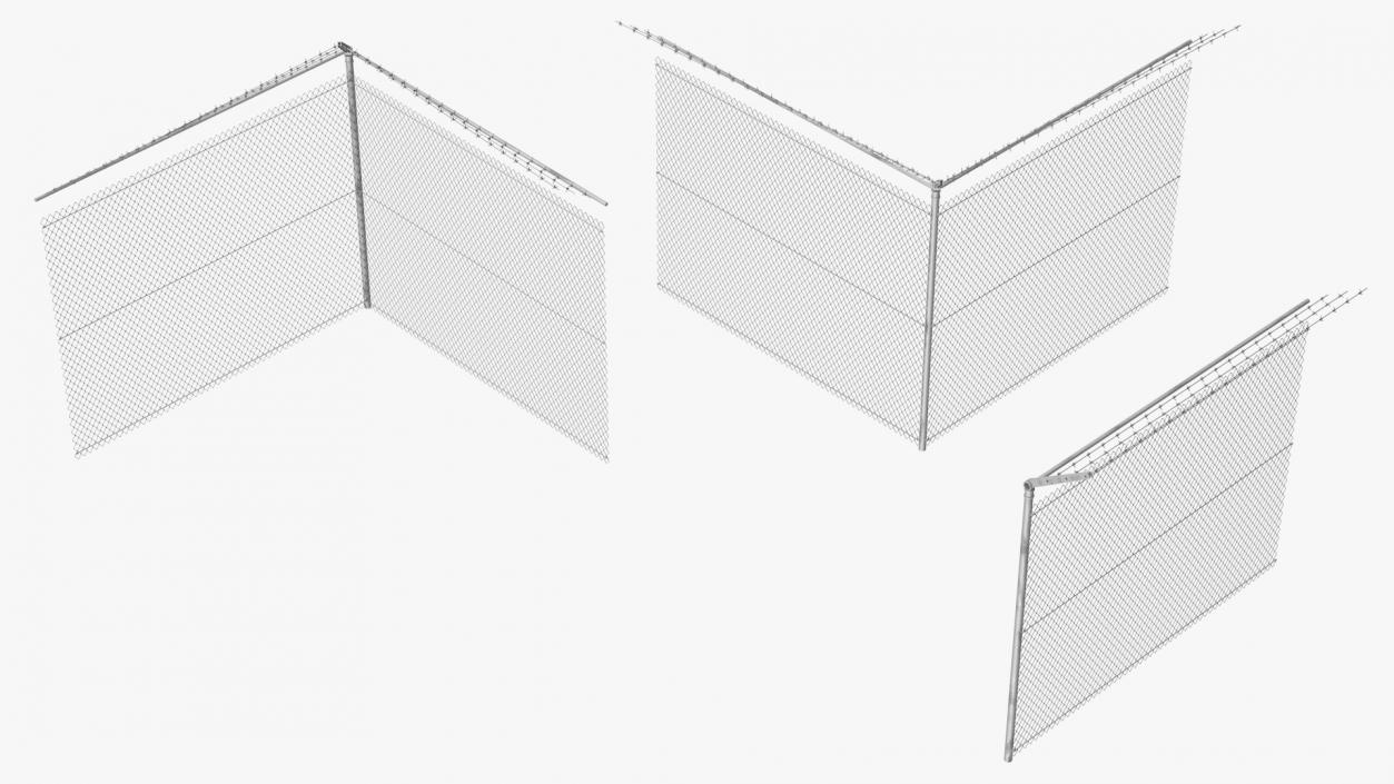 3D Barbed Wire Mesh Fence Sections