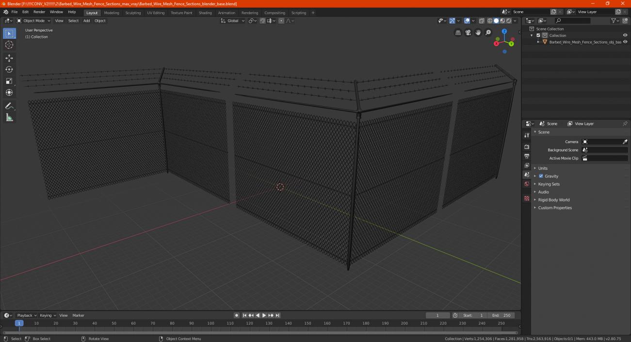 3D Barbed Wire Mesh Fence Sections