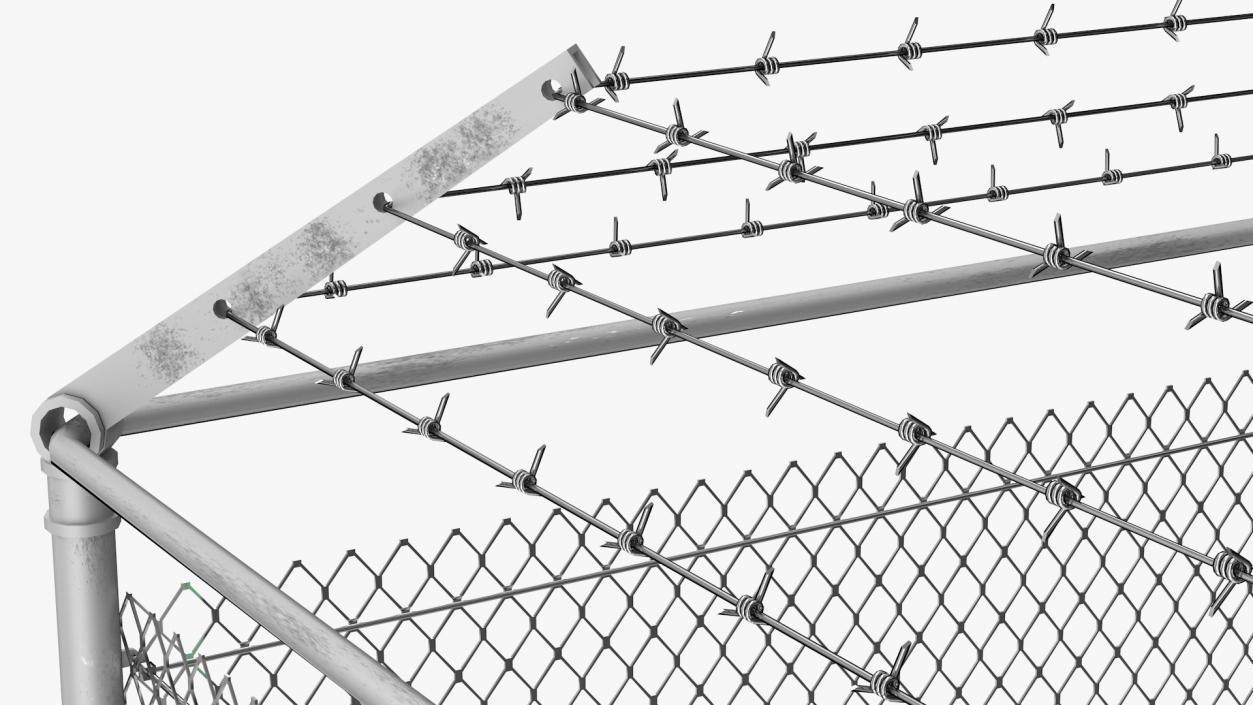 3D Barbed Wire Mesh Fence Sections