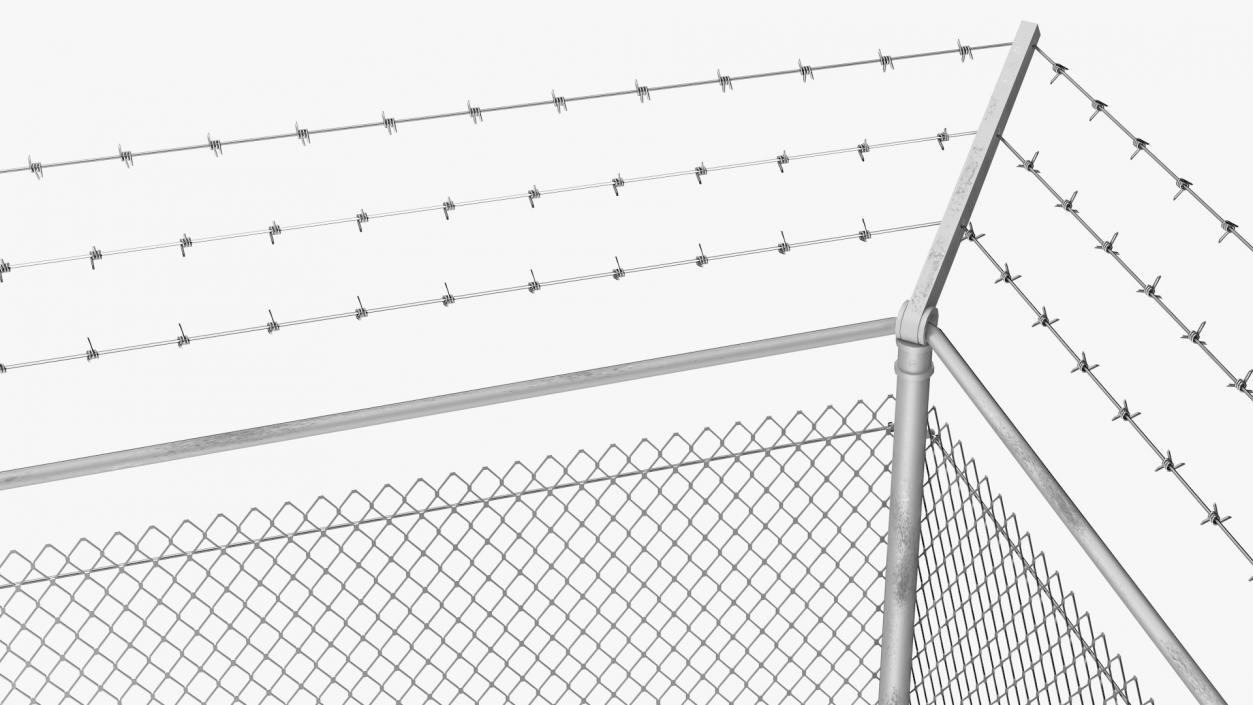 3D Barbed Wire Mesh Fence Sections