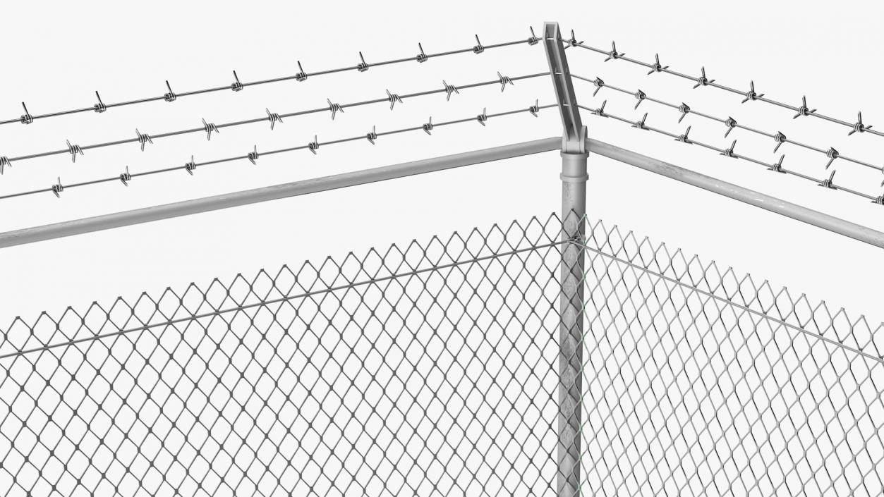 3D Barbed Wire Mesh Fence Sections