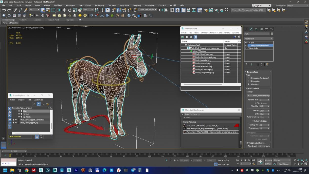 3D Mule Dark Rigged