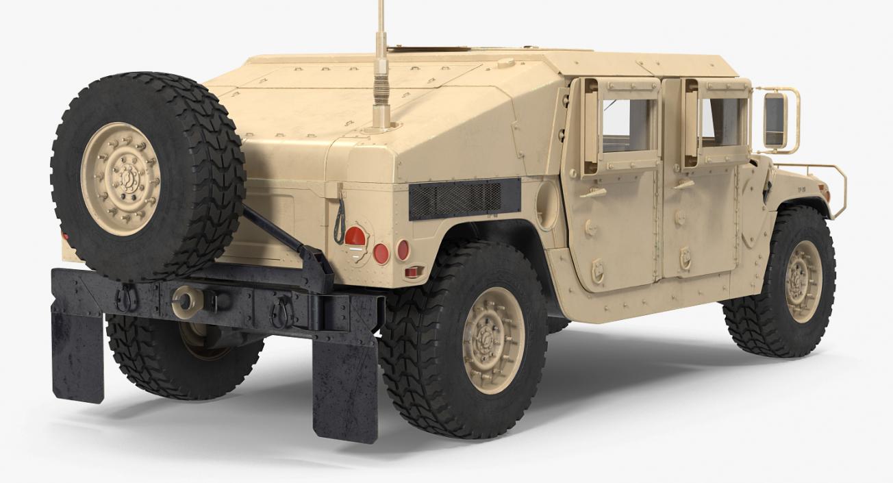 3D model Humvee M1151 Simple Interior Desert