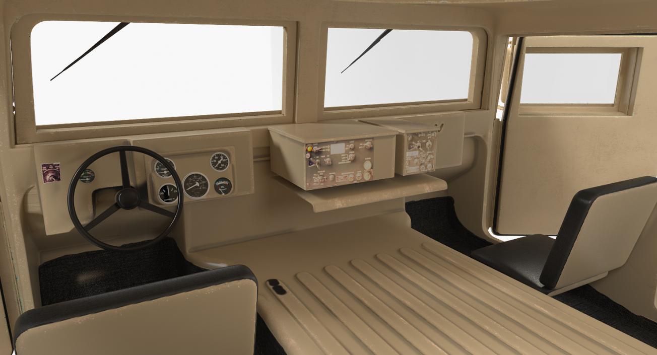 3D model Humvee M1151 Simple Interior Desert