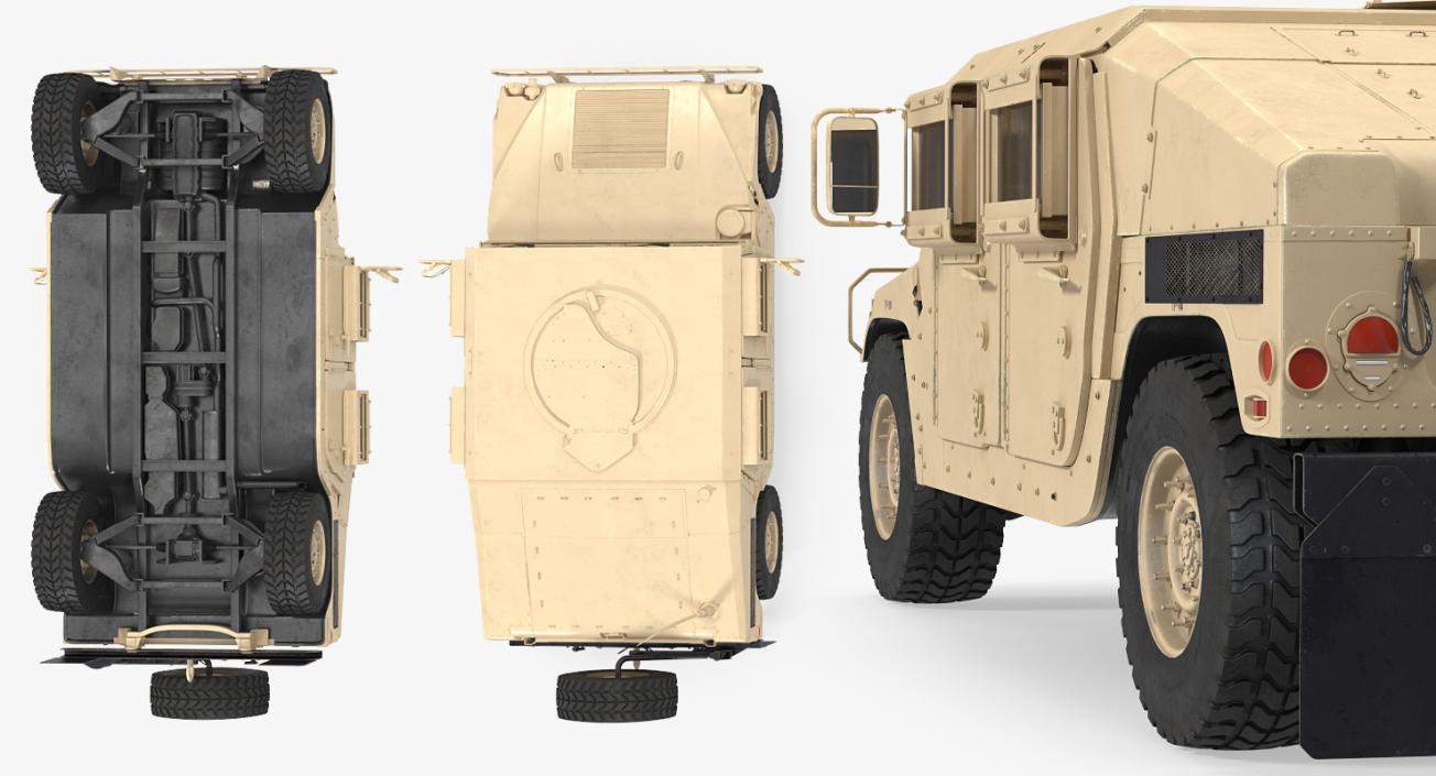 3D model Humvee M1151 Simple Interior Desert