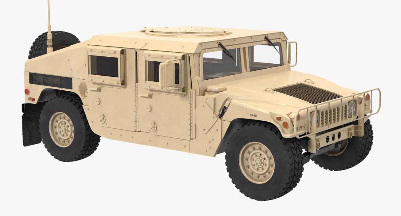 3D model Humvee M1151 Simple Interior Desert