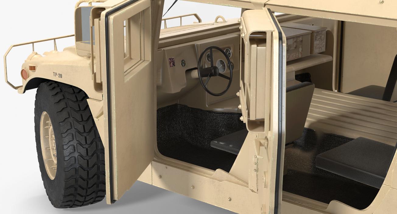 3D model Humvee M1151 Simple Interior Desert