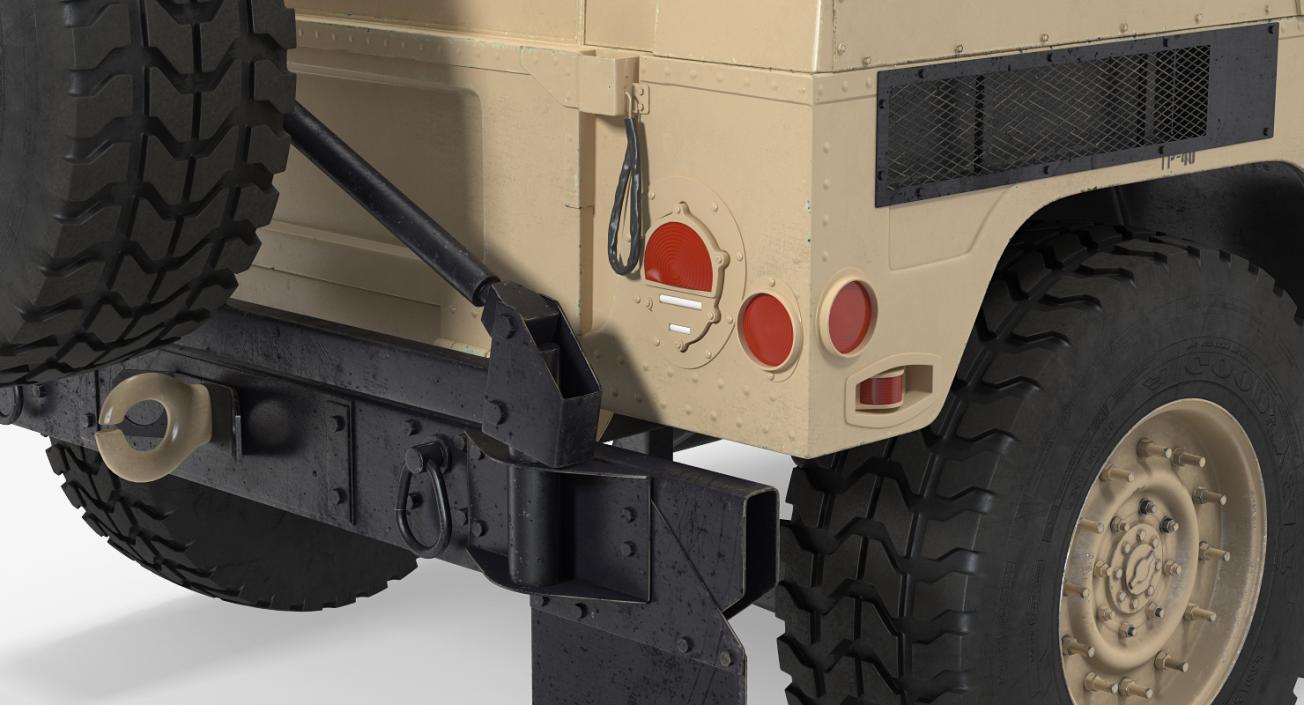 3D model Humvee M1151 Simple Interior Desert