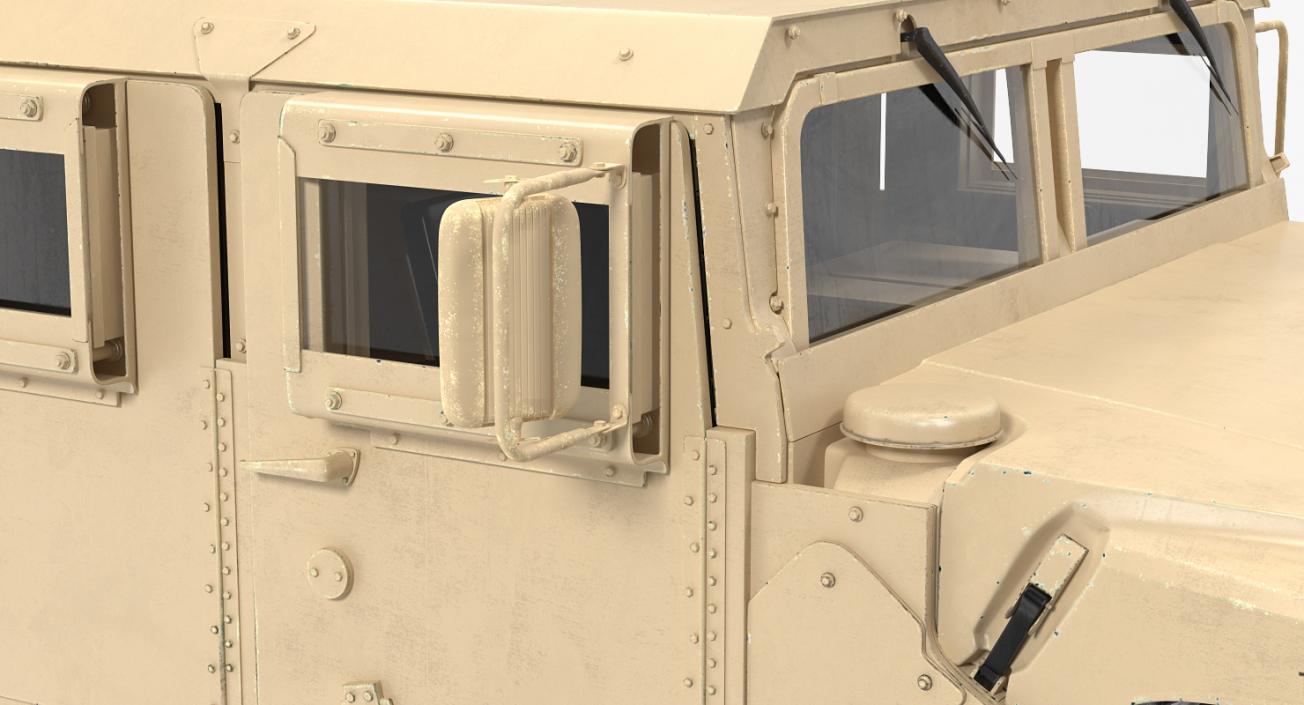 3D model Humvee M1151 Simple Interior Desert