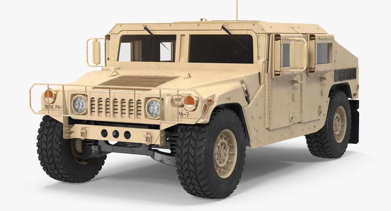 3D model Humvee M1151 Simple Interior Desert