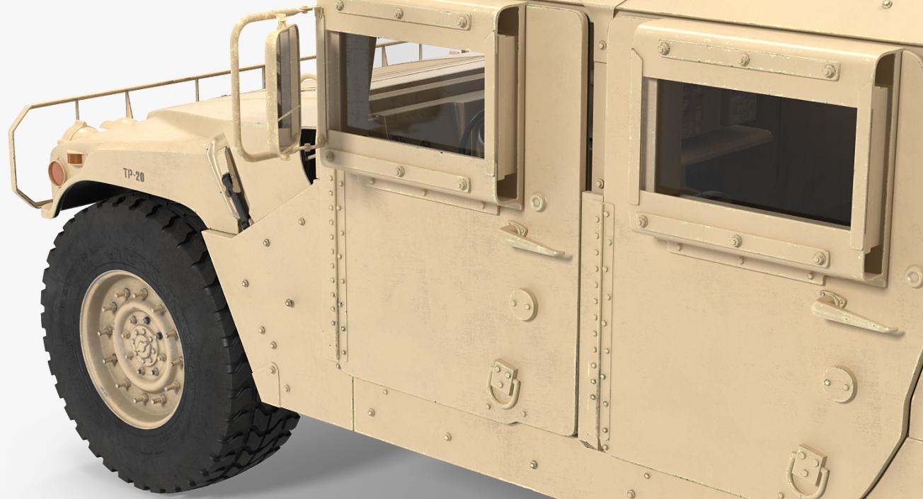 3D model Humvee M1151 Simple Interior Desert